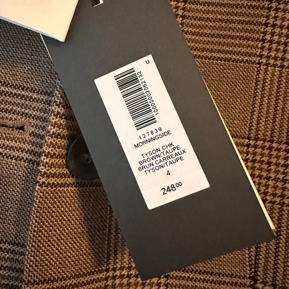 Babaton (Aritzia) Morningside Brown Checkered Blazer - Picture 4 of 4